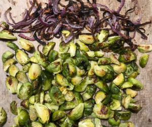 Roasted Brussel Sprout Salad Prep